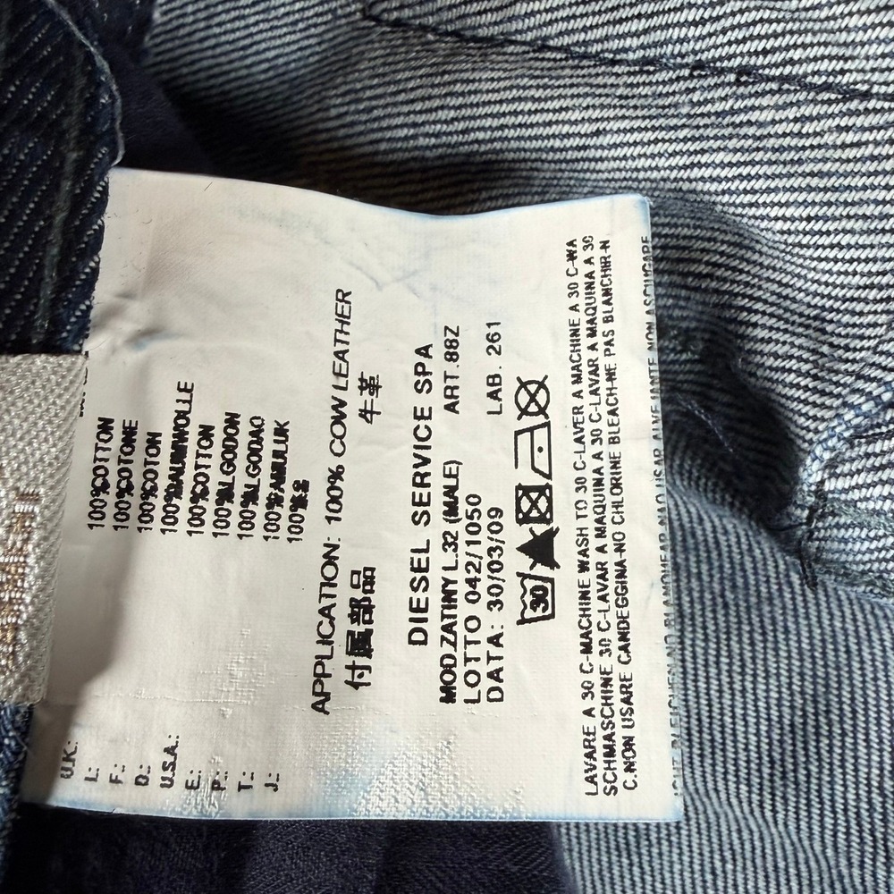 Diesel Zatiny Jeans '09 Men 32x32 Straight Dark Wash Y2K Low Rise Made in Italy - Picture 5 of 13